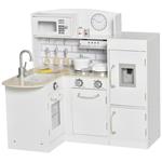 HOMCOM Cucina Giocattolo per Bambini in Legno Età 3+ - Bianco