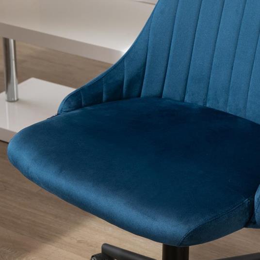 Vinsetto Sedia da Ufficio ergonomica girevole con altezza regolabile in  velluto - Blu