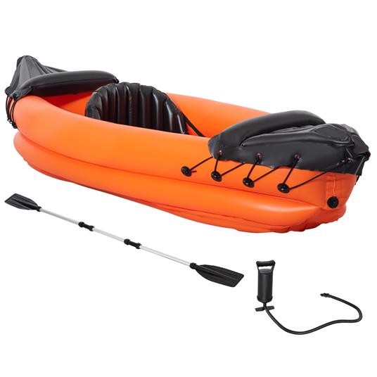 Outsunny Canoa Gonfiabile 1 Posto, Kayak con Remo in Alluminio, Pompa  Gonfiaggio e Kit Riparazione, Arancione - Outsunny - Piscine e giochi in  spiaggia - Giocattoli