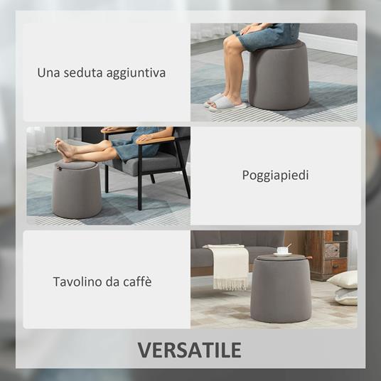 HOMCOM Pouf Contenitore con Coperchio Imbottito e Trapuntato, Poggiapiedi  in Velluto Ovale per Salotto e Camera da Letto, Rosa