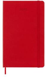 Agenda settimanale con spazio per note 12 mesi, 2025 Moleskine, Large, Copertina rigida, Rosso scarlatto - 13 x 21 cm