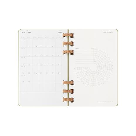Agenda 12 mesi, 2025 Moleskine, Spirale, L, Kiwi, copertina rigida - 15 x 21 cm - 9