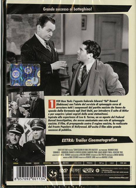 Confessioni di una spia nazista di Anatole Litvak - DVD - 2