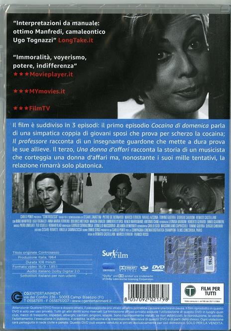 Controsesso (DVD) di Franco Rossi,Marco Ferreri,Renato Castellani - DVD - 2