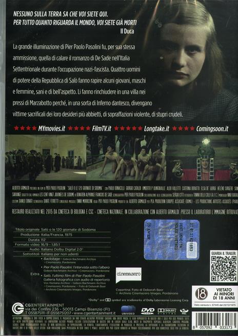 Salò o le 120 giornate di Sodoma (DVD) di Pier Paolo Pasolini - DVD - 2