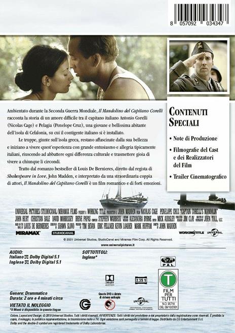 Il mandolino del capitano Corelli (DVD) di John Madden - DVD - 2