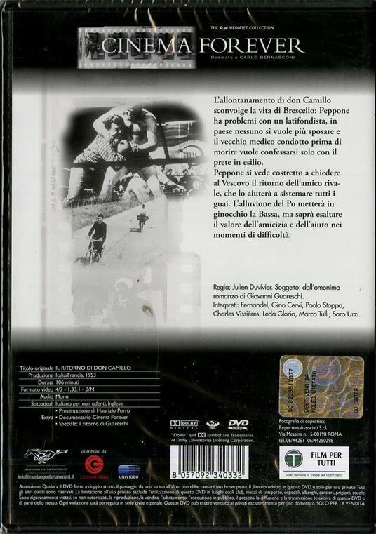 Il ritorno di don Camillo di Julien Duvivier - DVD - 2