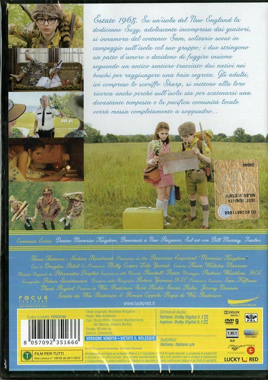 Moonrise Kingdom. Una fuga d'amore di Wes Anderson - DVD - 2