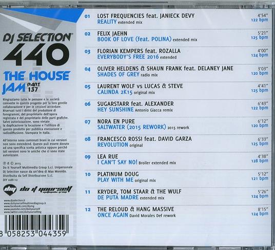 DJ Selection 440: The House Jam vol.138 - CD Audio - 2