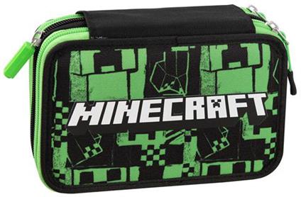 Astuccio Corredato 3 Zip Green Minecraft