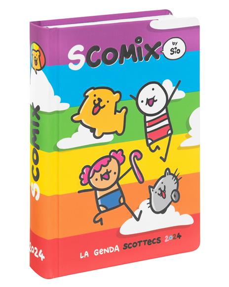 Diario 16 Mesi 2023-2024 Medium Comix Scottecs By Sio Rainbow - Arcobaleno