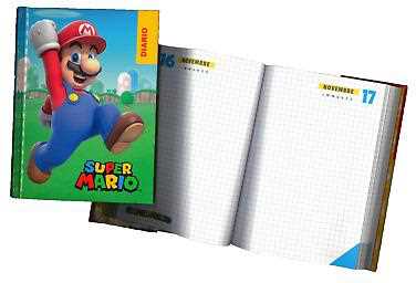 Cartoleria Diario 2024-2025, 12 mesi, Standard Blu Supermario Super Mario Bros