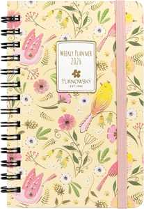 Cartoleria Agenda Settimanale 12 mesi 2026 Turnowsky Spiralata 9x13 cm Uccellini Turnowsky