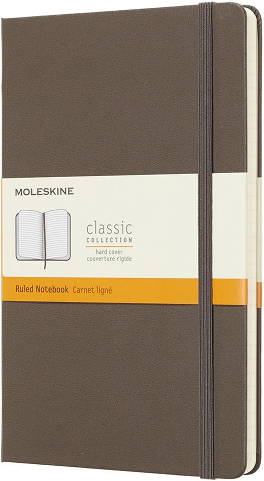 Taccuino Moleskine large a righe copertina rigida marrone. Earth Brown