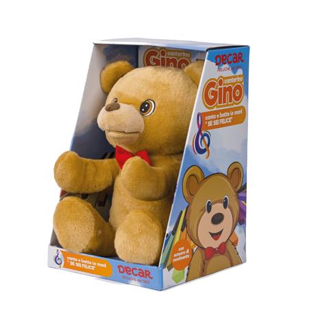 Orso Peluche Interattivo Che Canta se sei felice tu lo sai batti le mani Orso Gino 25 cm, Canta e Batte le Mani - 2