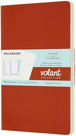 Quaderno Volant Journal Moleskine large a pagine bianche arancione-azzurro. Coral Orange-Aquamerine Blue. Set da 2