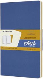 Quaderno Volant Journal Moleskine large a righe blu-giallo. Forget Me Not Blue-Ambery Yellow. Set da 2