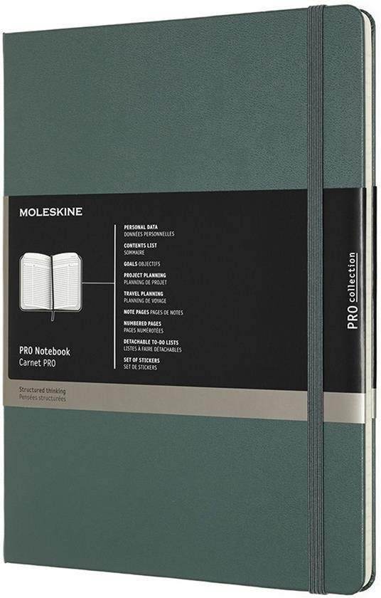 Taccuino Pro Moleskine XL copertina rigida verde. Forest Green - Moleskine  - Cartoleria e scuola | laFeltrinelli