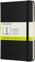 Taccuino Moleskine medium a pagine bianche copertina rigida nero. Black