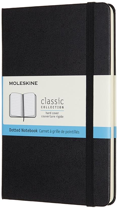 Taccuino Moleskine medium puntinato copertina rigida nero. Black