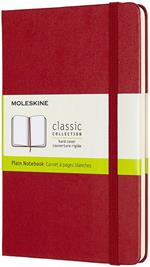 Taccuino Moleskine medium a pagine bianche copertina rigida rosso. Scarlet Red