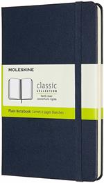 Taccuino Moleskine medium a pagine bianche copertina rigida blu. Sapphire Blue