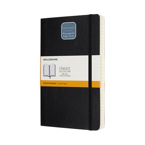 Taccuino Moleskine Expanded large a righe copertina morbida nero. Black - 6