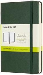 Taccuino Moleskine pocket a pagine bianche copertina rigida verde. Myrtle Green