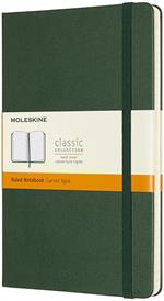 Taccuino Moleskine large a righe copertina rigida verde. Myrtle Green