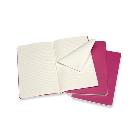 Quaderno Cahier Journal Moleskine large a righe rosa. Kinetic Pink. Set da 3 - 2