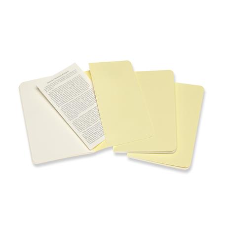 Quaderno Cahier Journal Moleskine pocket a pagine bianche giallo. Tenderly Yellow. Set da 3 - 4