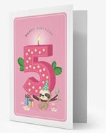 Biglietto d'auguri Legami Postal Greeting Card compleanno 5 anni Bambina