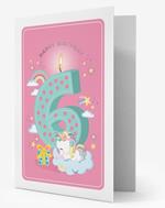 Biglietto d'auguri Legami Postal Greeting Card compleanno 6 anni Bambina