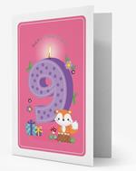 Biglietto d'auguri Legami Postal Greeting Card compleanno 9 anni Bambina