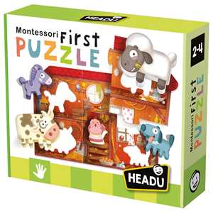 Giocattolo Montessori First Puzzle the Farm Headu