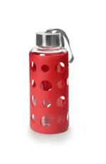 Ibili 746004R borraccia Uso quotidiano, Sport 400 ml Vetro, Silicone Rosso