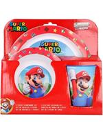 Super Mario. Set Piatti con Bicchiere