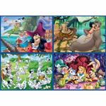 Multi 4 Puzzles Disney Classics (Aladdin, Jungle Book, Alicia, Peter Pan)