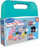 Educa Valigia progressiva, puzzle per bambini Peppa Pig da 6, 9, 12 e 16 pezzi, colori assortiti (18112), colore/modello assortito