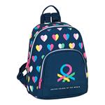 Zaino Casual Benetton Corazones Multicolore Blu Marino (25 x 30 x 13 cm)