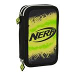 Astuccio Doppio Nerf Neon Nero Lime (12.5 x 19.5 x 4 cm) (28 pcs)