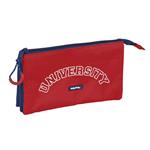 Astuccio Scuola Safta University Rosso Blu Marino (22 x 12 x 3 cm)