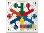 WOODEN PARCHEESI 6 PLAYERS-GOOSE BOARD 40x40 cm WITH ACC.