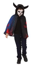 Rubies: Skeletons - Skull Printed Cape With Hood And Horns (Mantello Stampato)