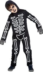 Rubies: Skeletons - Costume Ossa Fluorescenti Bambino (Tuta, Guanti, Cappello Tg. L)