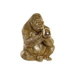 Statua Decorativa DKD Home Decor Dorato Resina Gorilla (33 x 33 x 43 cm)