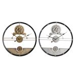 Orologio da Parete DKD Home Decor Argentato Dorato Ferro Ingranaggi (2 pcs) (60 x 5 x 60 cm)