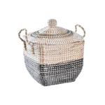 Cesta Decorativa DKD Home Decor Natural Arancio Erba di mare (68 x 35 x 65 cm)