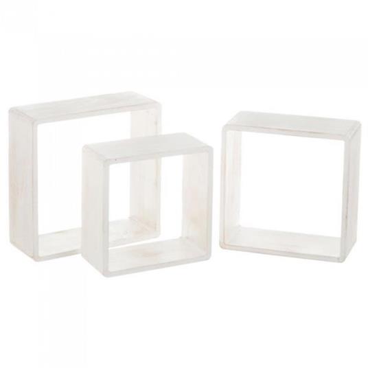 Set 3 Mensole da Parete Moderne Design Cubo Mensola Scaffale in Legno MDF  Bianco - Bakaji - Idee regalo