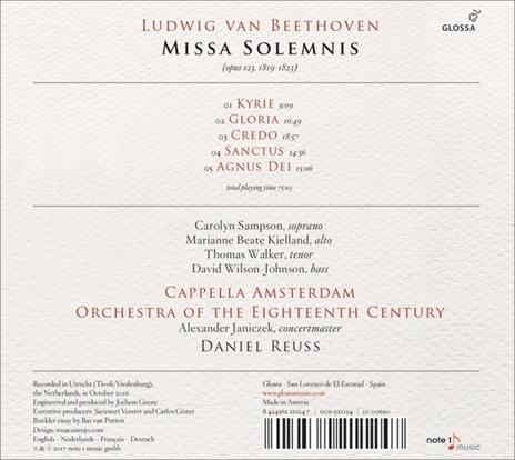 Missa Solemnis - CD Audio di Ludwig van Beethoven,Carolyn Sampson,Marianne Beate Kielland,Daniel Reuss - 2